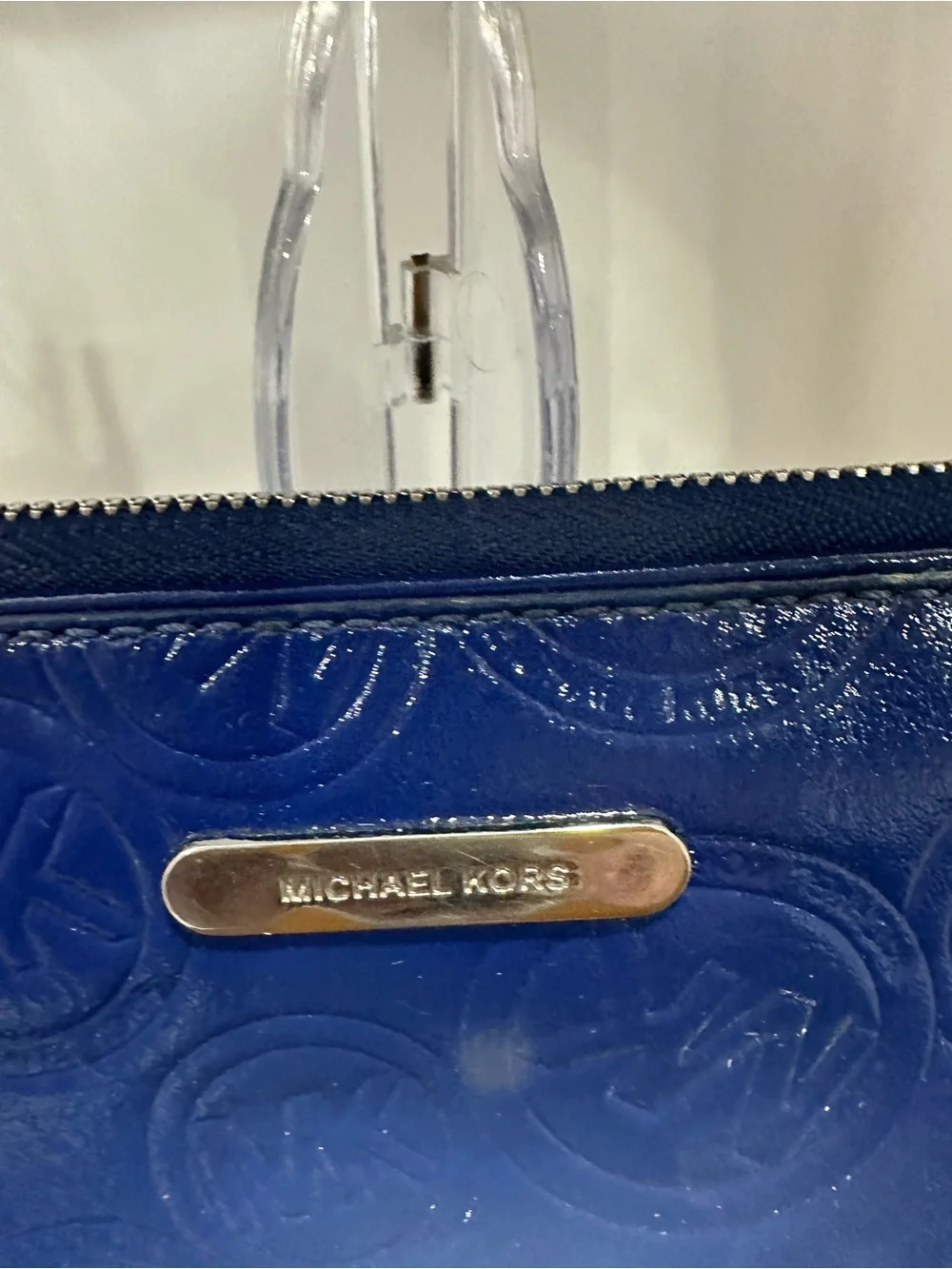 Michael Kors Blue Tote Bag with Gold Accents